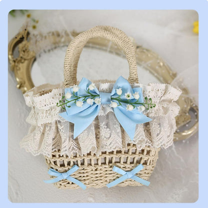 Mori Kei Bag Cottagecore Woven Bag Lolita Lace Bag 36442:523004