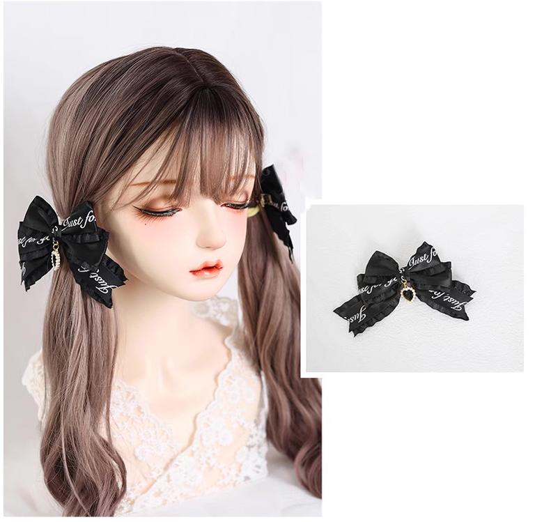 Jirai Kei Hairpins Bow Rhinestone Hair Clips Multicolor 22534:322464