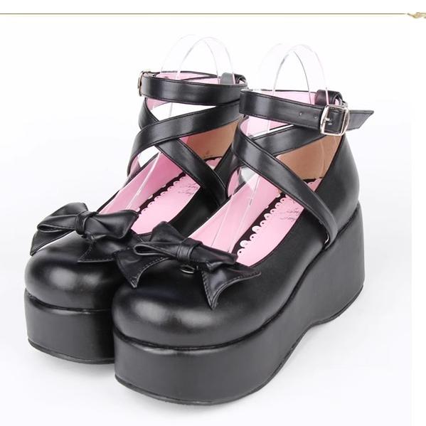 Lolita Shoes Platform Shoes Cross Strap Buckle Shoes Multicolor 31650:373100 31650:373100