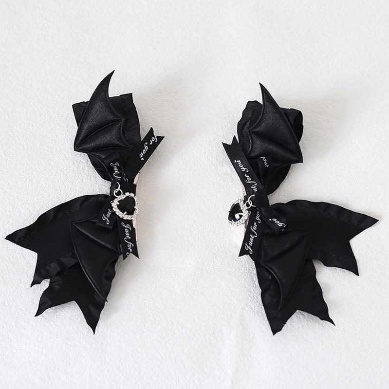 Jirai Kei Hair Clips Lolita Spice Girls Wing Hair Pins (black) 22538:333118 (black) 22538:333118