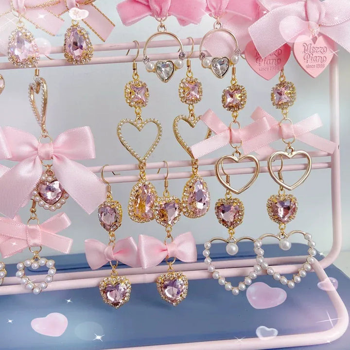 Pink Bow Earrings, Hook or Clip-on Style 45745:862175