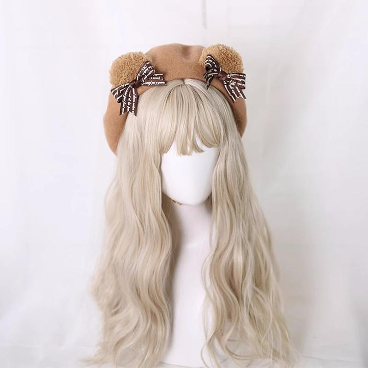 Handmade Lolita Hat Japanese Bear Ears Beret 28936:339086 28936:339086