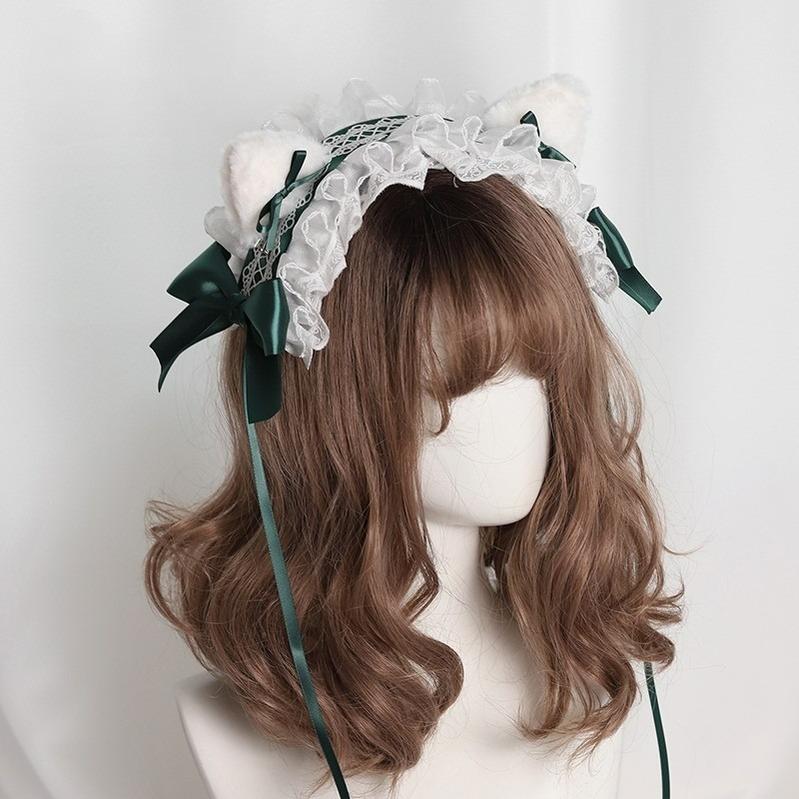 Lolita Headband Lace KC Detachable Cat Ear Headdress 35784:535836