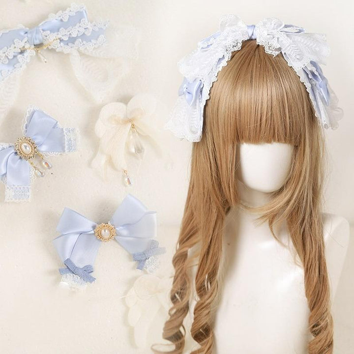 Lolita Headdress Butterfly KC Hairclip Blue Hair Accessory 35782:535982 35782:535982