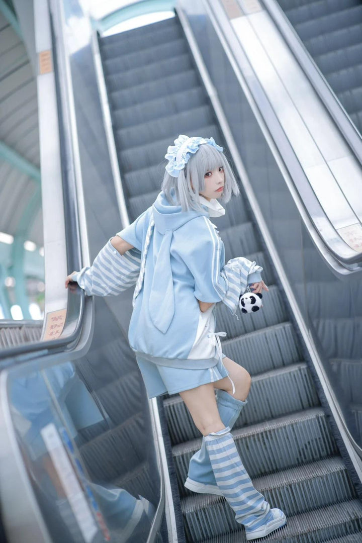 Tenshi Kaiwai Coat Blue Hoode With Long Bunny Ears 21834:758213