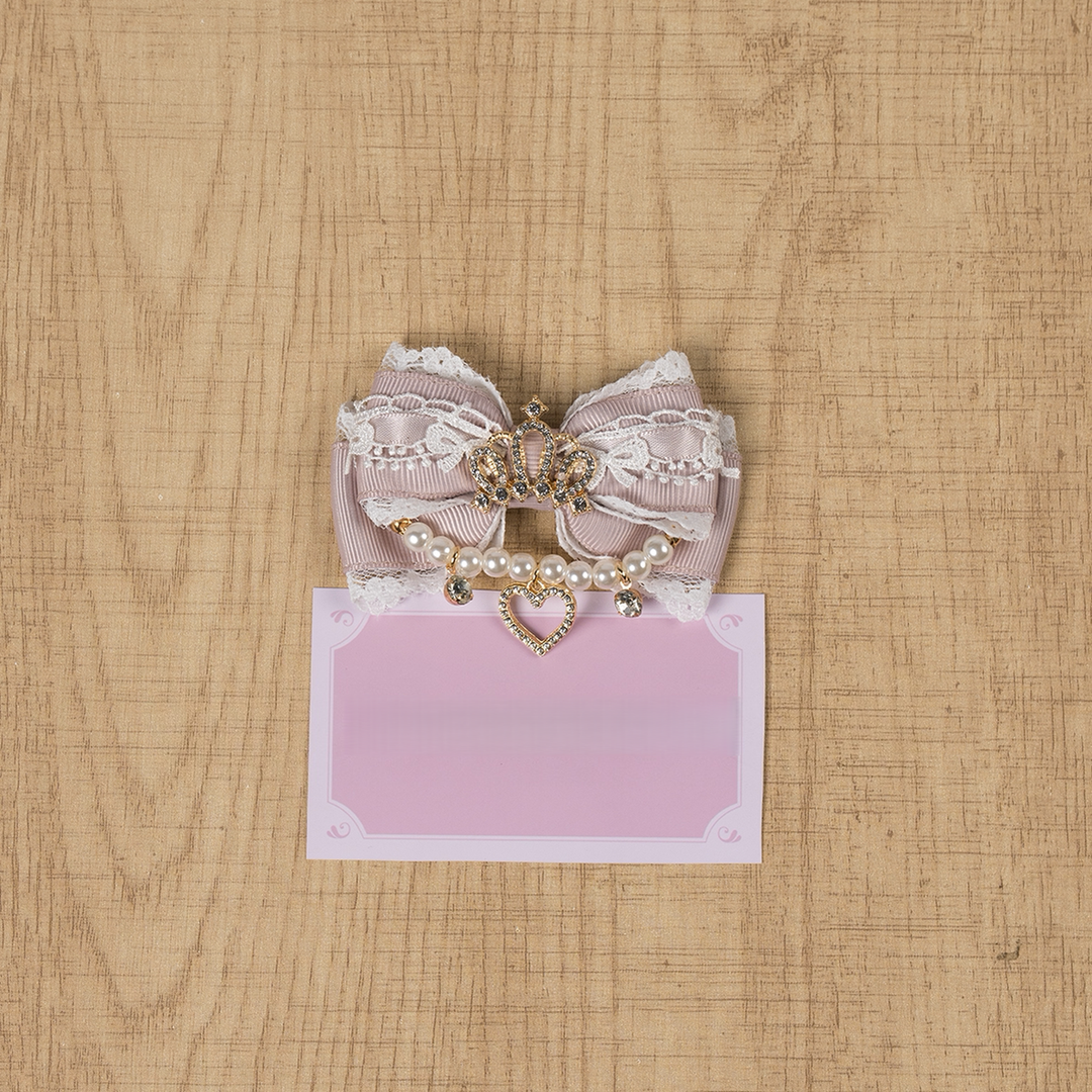 Ryousangata Hair Clip, Bow with Crown & Pearl 44743:823268