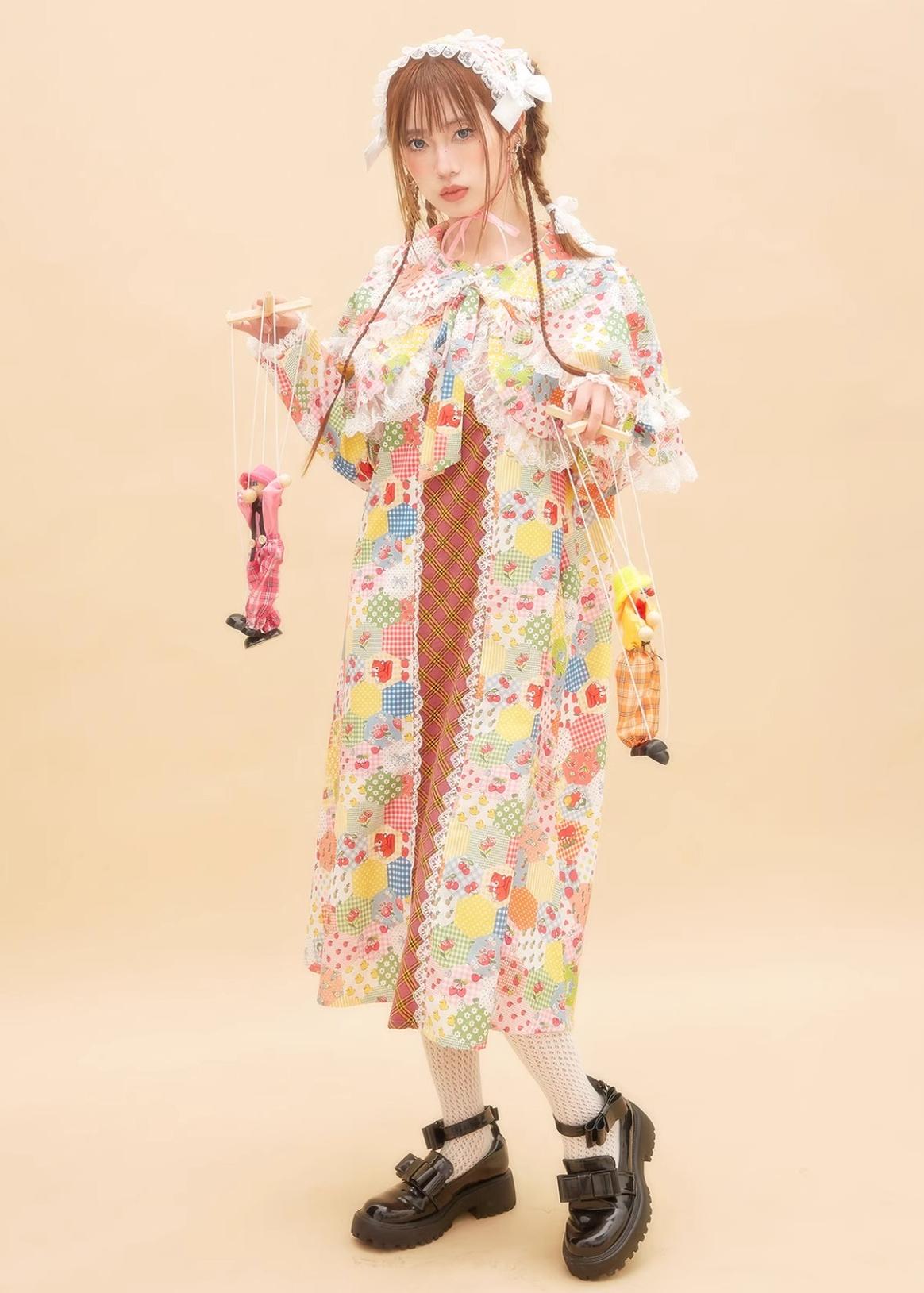 Lolita Dress Kawaii Kidcore Dress Retro Cartoon Dress 36154:543152