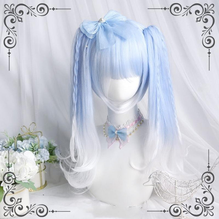 Lolita Wig Tenshi Kaiwai Blue Wig Double Ponytails 35054:483162 35054:483162