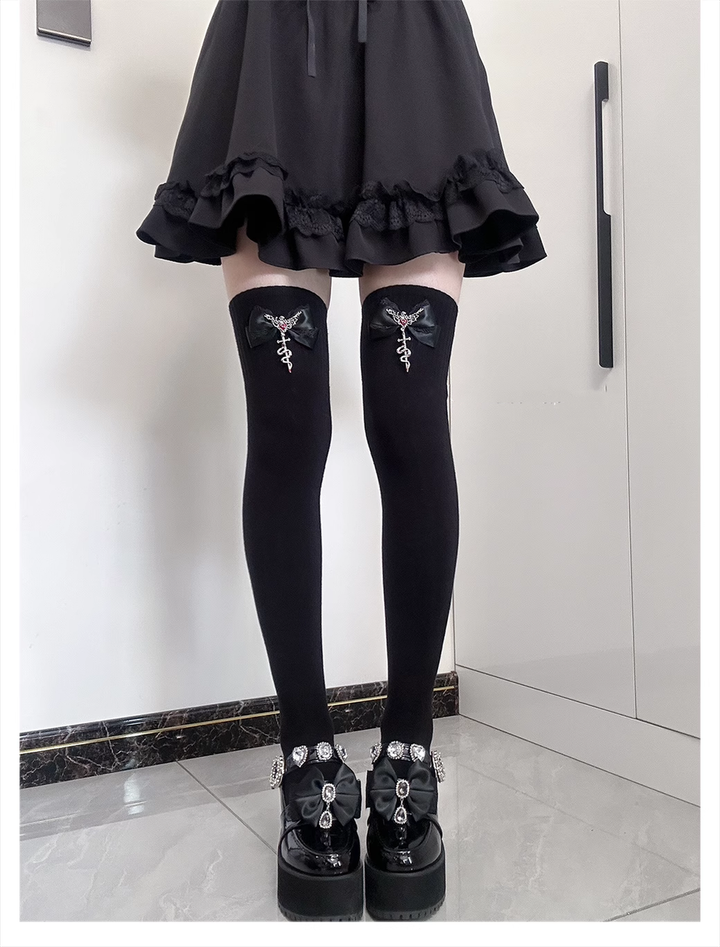 Gothic Over-the-Knee Socks Slimming Cashmere High Tube Socks 41890:723042