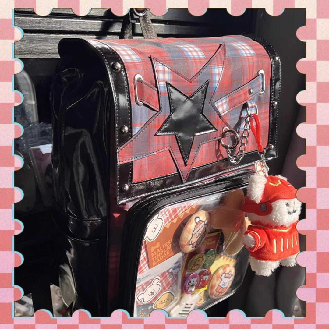 Subculture Ita Bag Plaid Star Large Capacity Ita Backpack