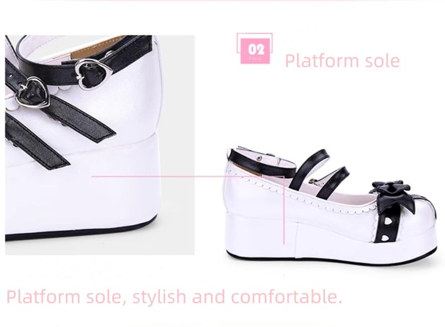 Lolita Platform Shoes Round Toe Thick Bottom Princess Shoes 37448:561716