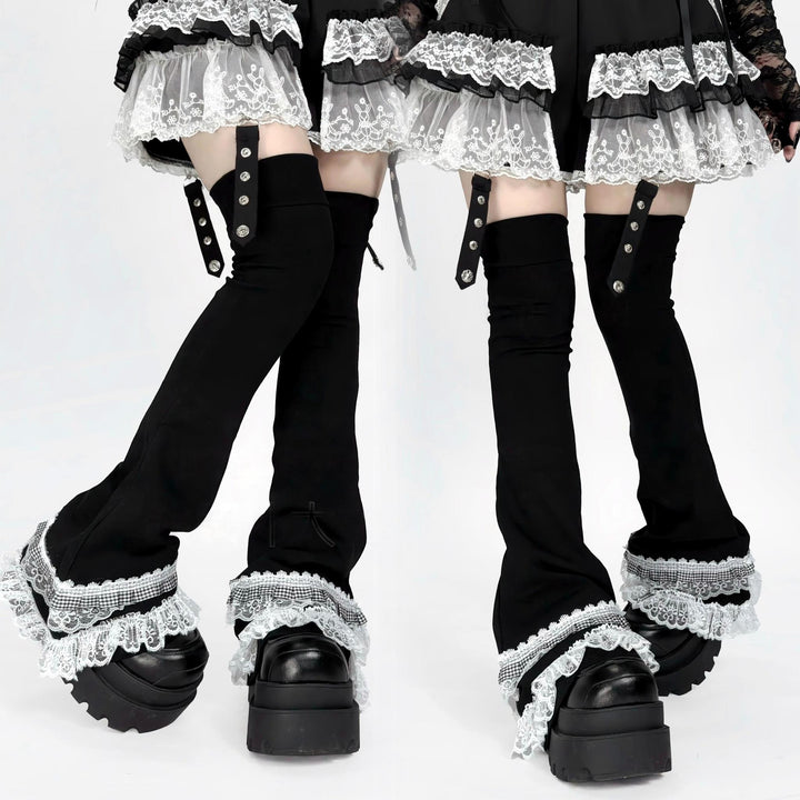 Subculture Leg Warmers Black Lace Over-The-Knee Leg Covers 41450:698358