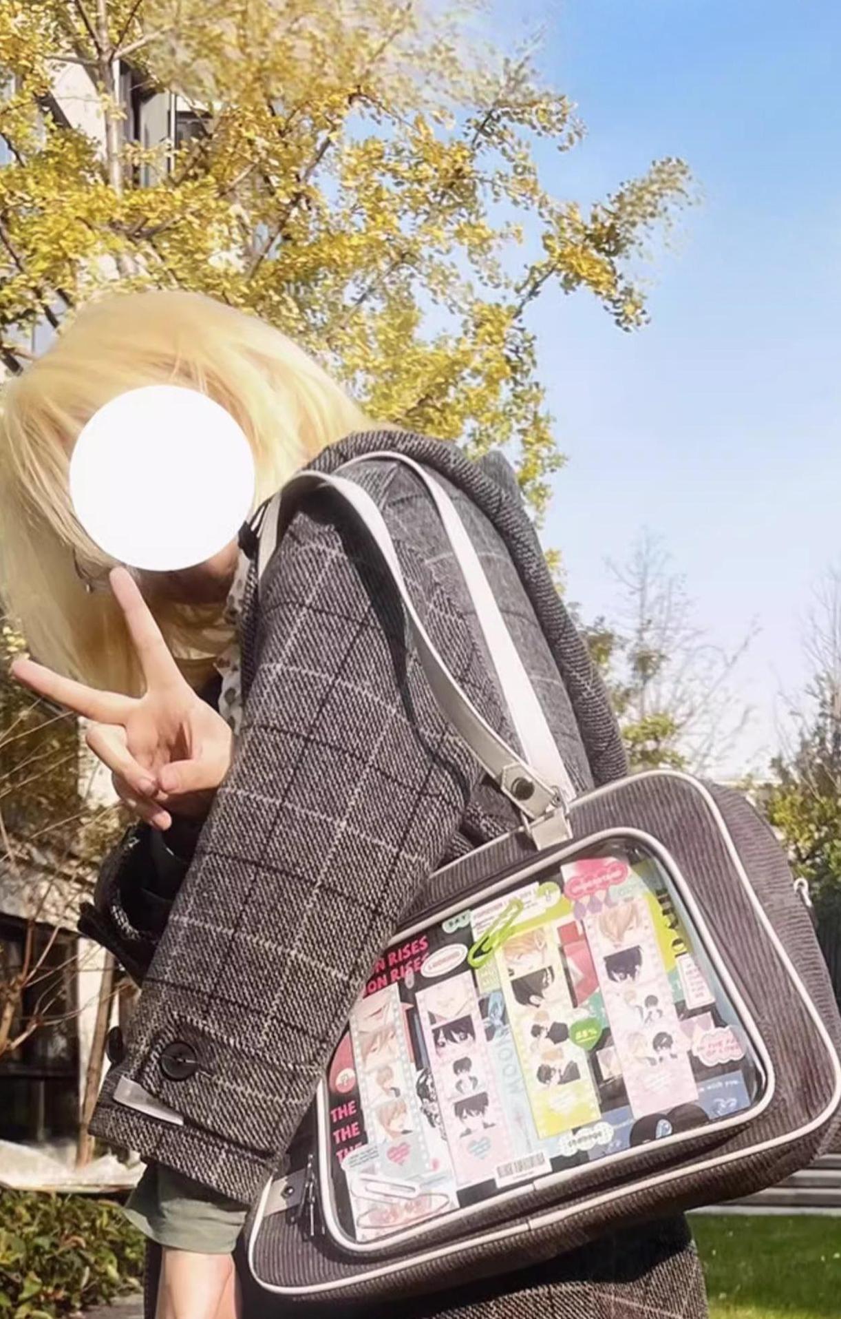 Subculture Ita Bag Large Capacity Square Star Crossbody Bag