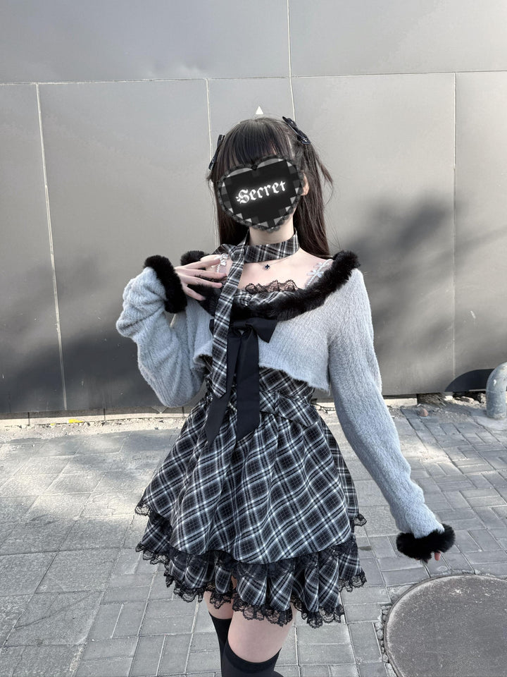 Jirai Kei Camisole Dress, Cropped Outerwear 44084:796566