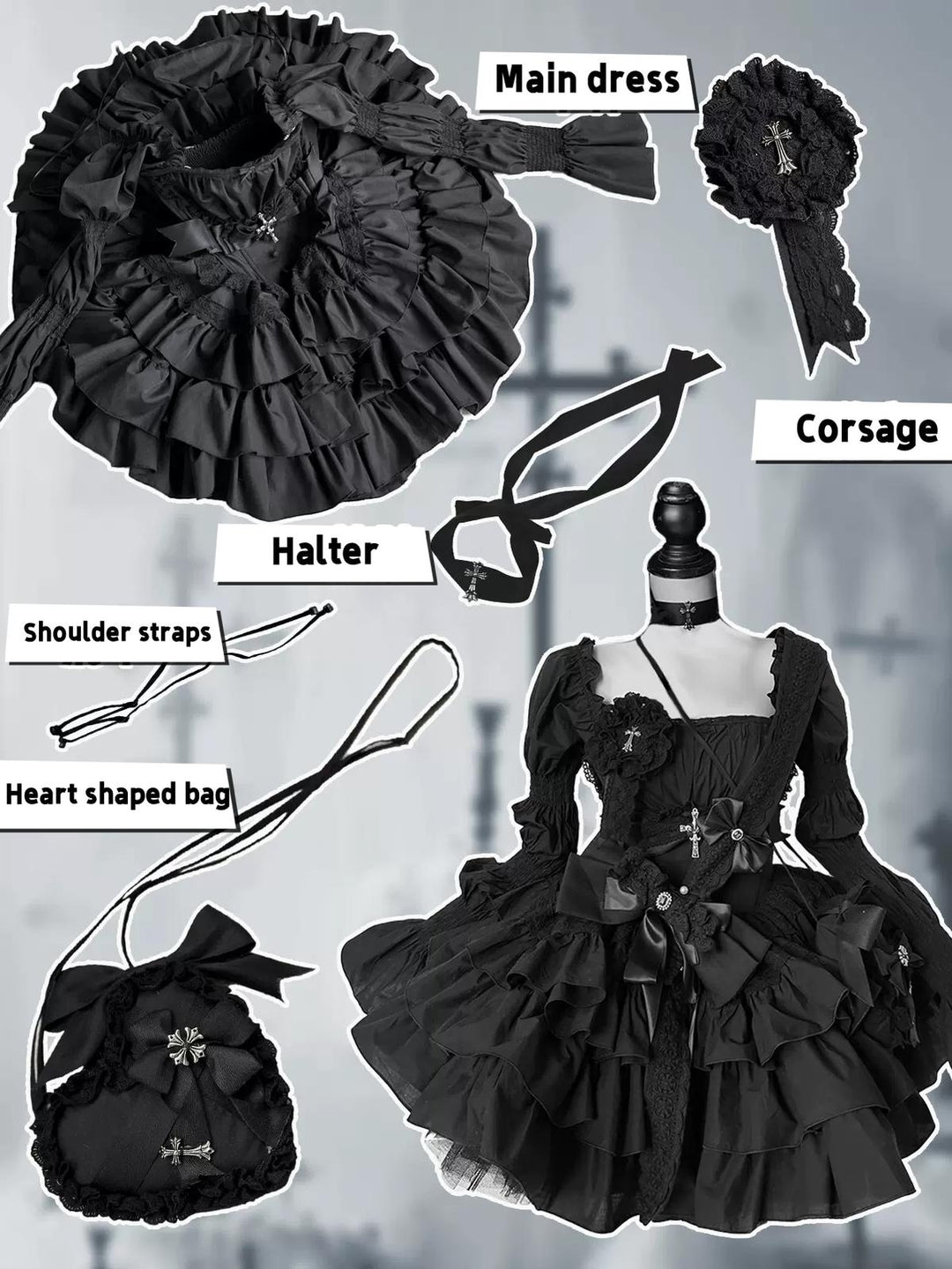 Lolita Dress Fishbone Dress Corset Dress Multicolor (F L M S XS) 36380:540574 36380:540574