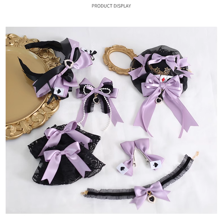 Gothic Lolita Headpiece Black Violet Hair Accessory Brooch 39116:613626