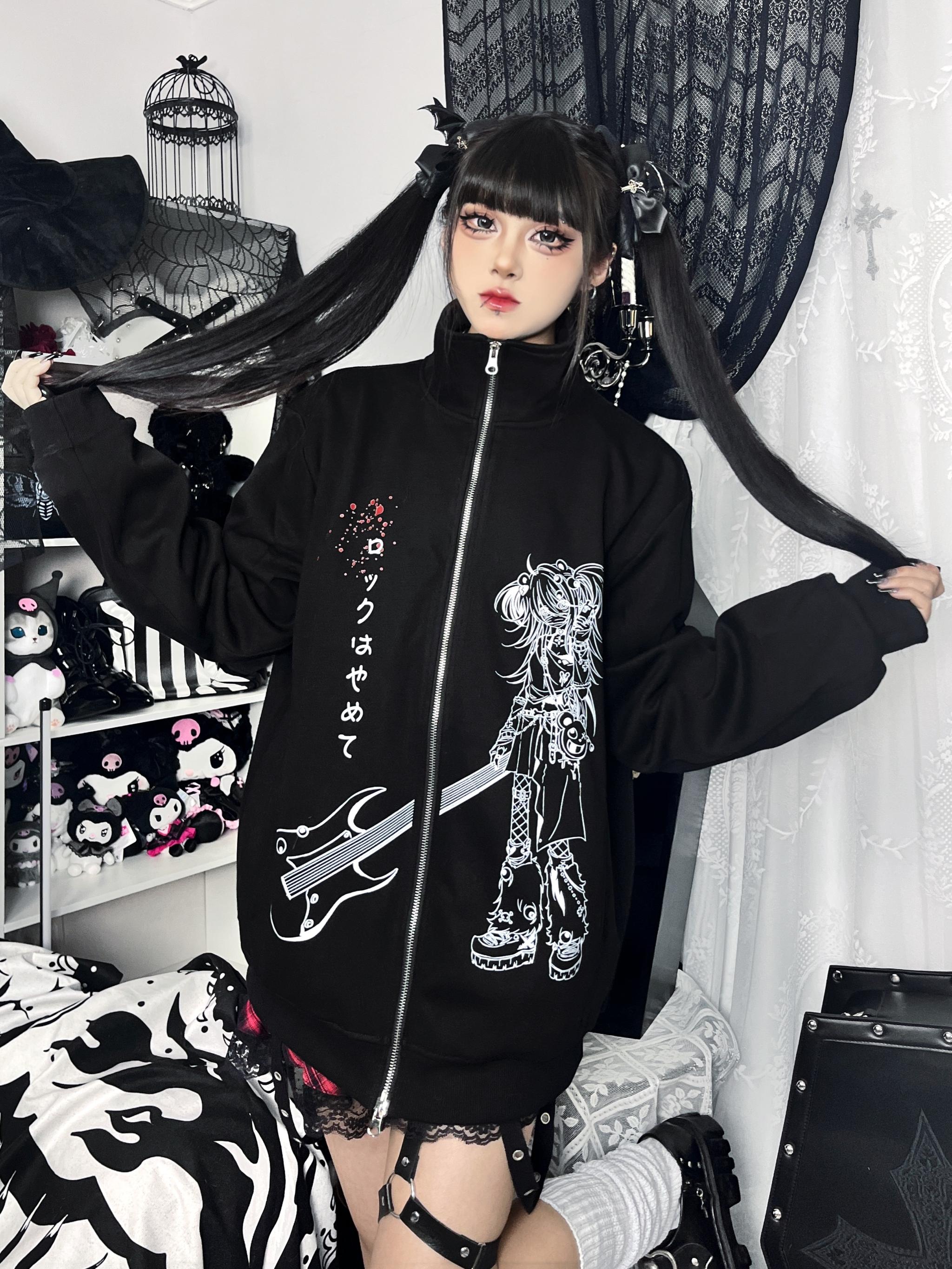 Jirai Kei Jacket Cotton Subculture Zip-up Hoodie – Honey Wardrobe
