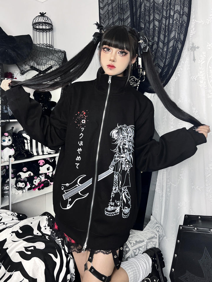 Jirai Kei Jacket Cotton Subculture Zip-up Hoodie 35338:489192