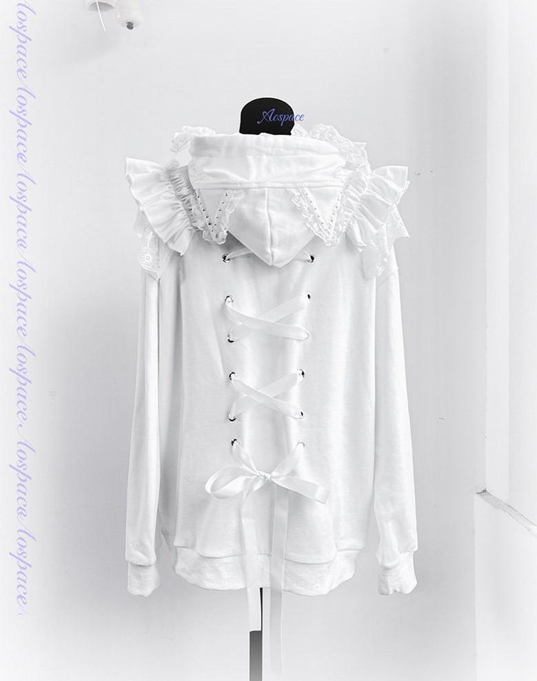 Rhinestone Setting Sub Culture Jacket, Cat Ear Hood 44766:825914