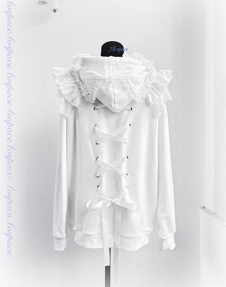 Rhinestone Setting Sub Culture Jacket, Cat Ear Hood 44766:825914