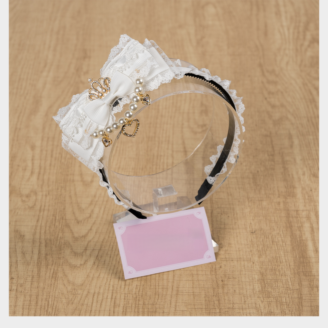 Jirai Kei Headband, Mini Crown & Rhinestone Pendant 44955:838752