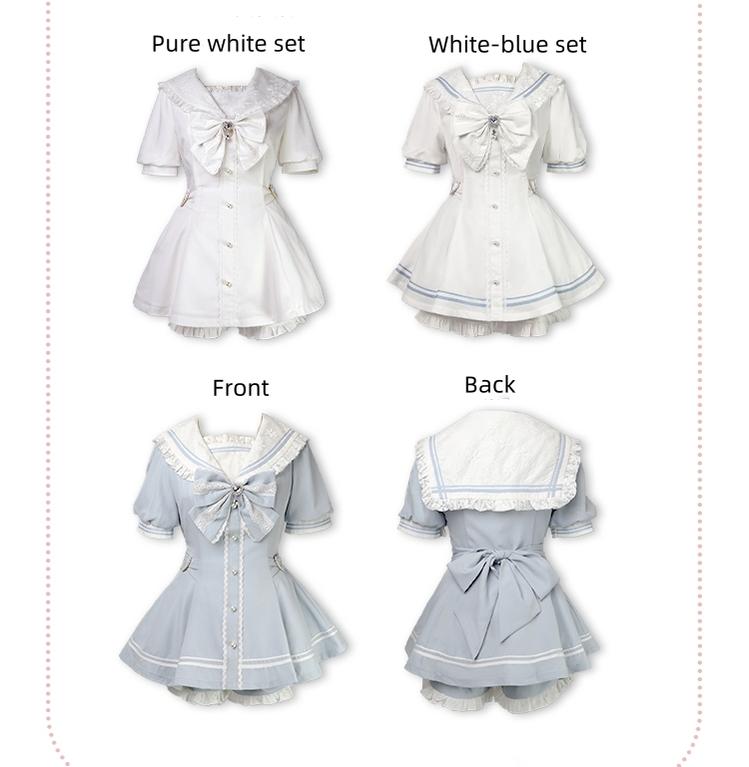 Jirai Kei Set Up Dress Short Sleeve Outfit Set Multicolor 37458:560328