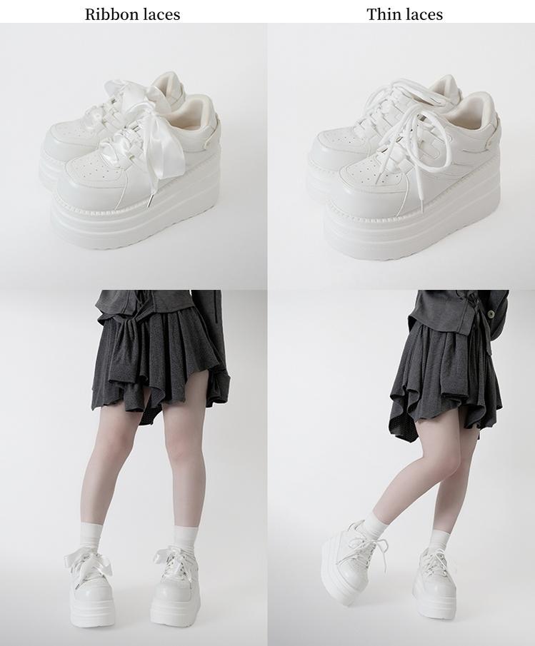 Jirai Kei Platform Shoes Round-toe Sneaker Shoes 40090:678526