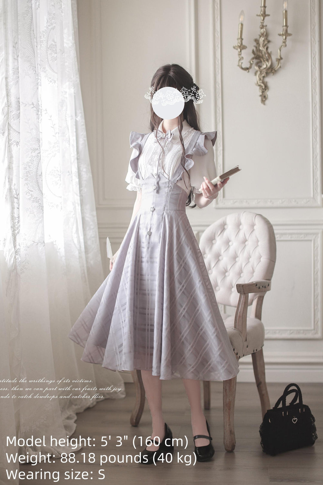 Ryousangata Inspired Jumper Dress Set, Heart-Shaped Buttons 43502:778434