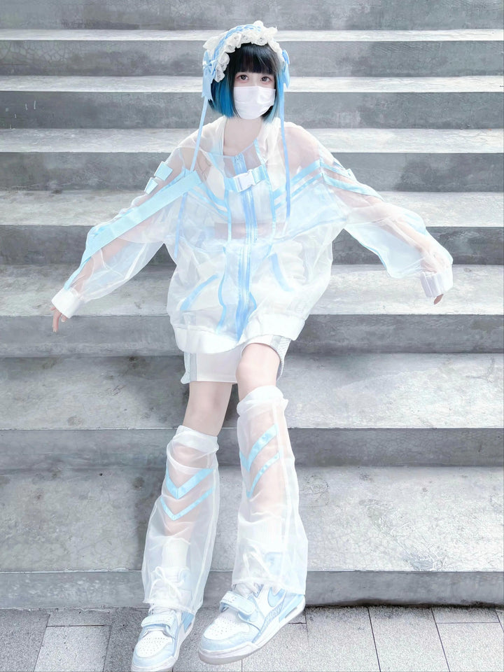 Subculture Organza Coat with Leg Warmers, Reflective Trim 45559:854251