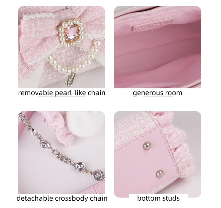 Ryousangata Style Handbag, Bow and Plush Ears 43680:782757