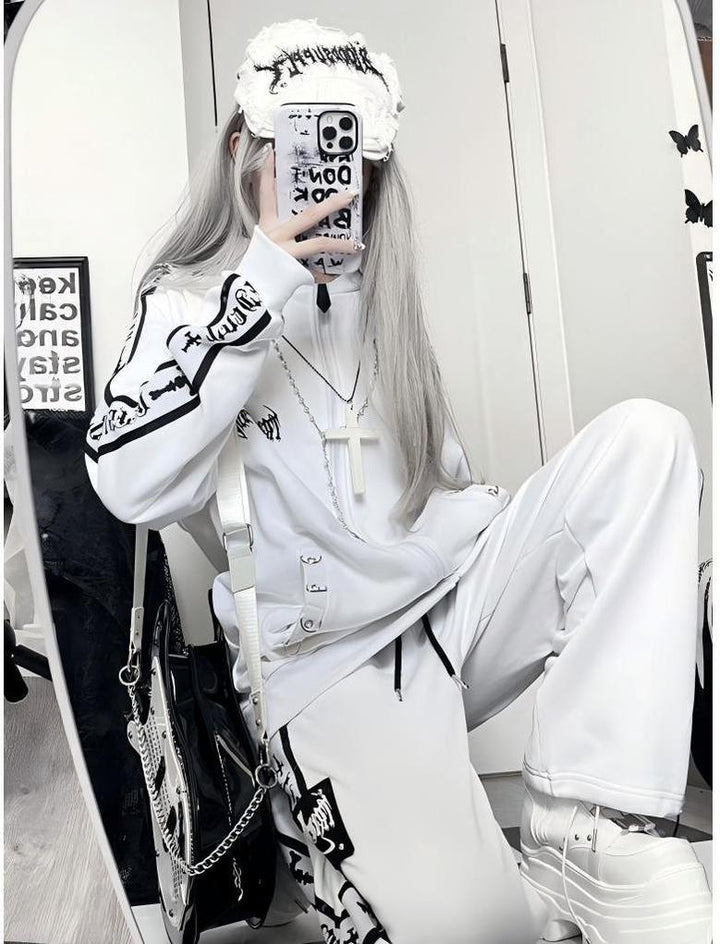 Oversized Gothic Jacket With Zipper Closure And Pants 42287:735545