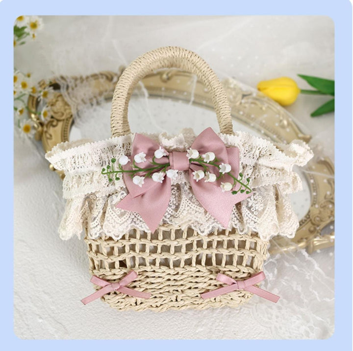 Mori Kei Bag Cottagecore Woven Bag Lolita Lace Bag 36442:522998 36442:522998