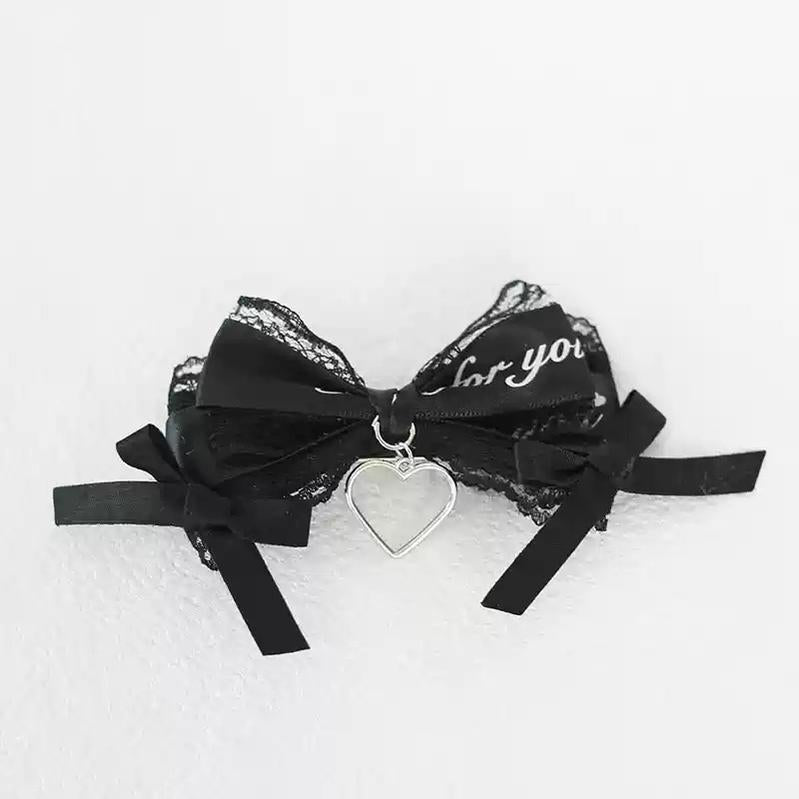 Jirai Kei Headdress Black Pink Hairpin Bow Hair Clip 22536:614844