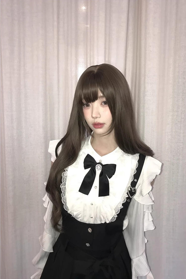 Jirai Kei Suspender Skirt, Open-Shoulder Shirt 45100:835056