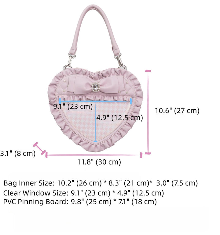 Jirai Kei Heart-shaped Itabag, Detachable Pinning Board 44774:825591