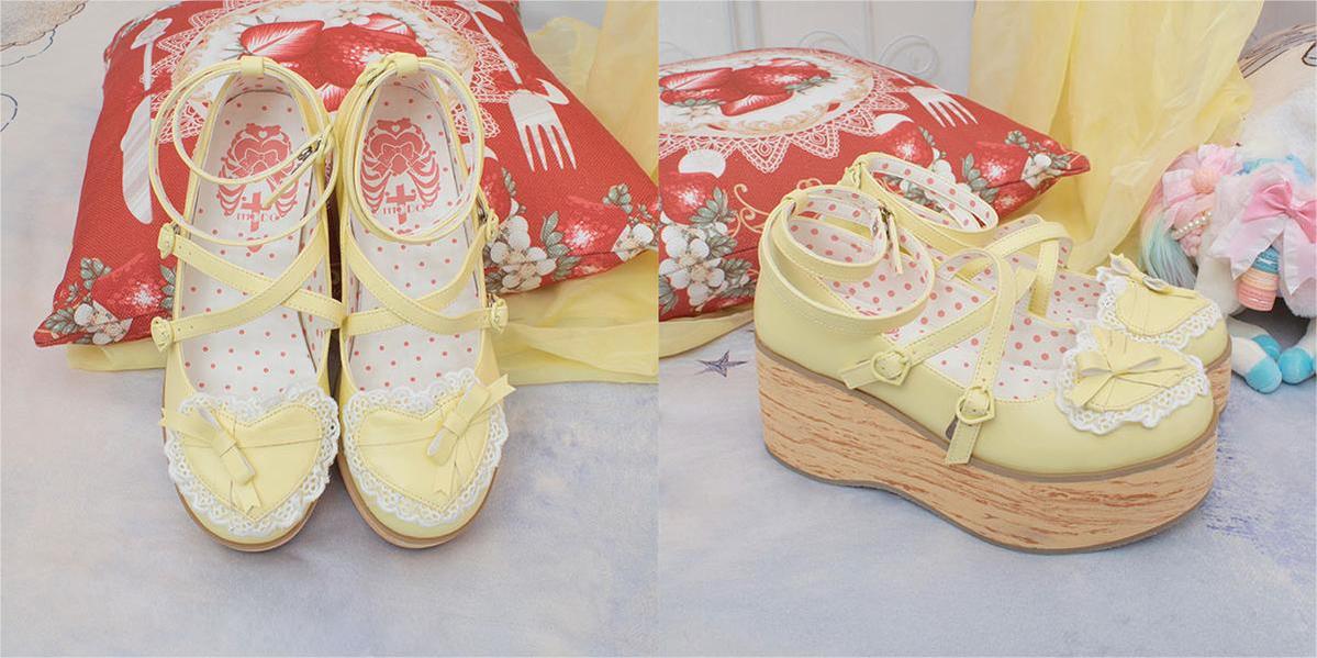Lolita Shoes Platform Shoes Bow High Heels Shoes 35590:542228