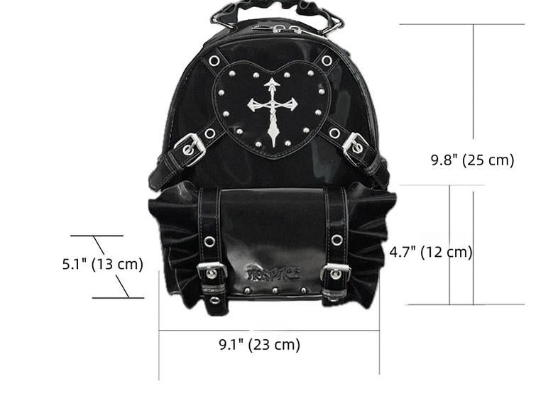 Subculture Punk Backpack, Studs & Cross Embroidery 44925:829266