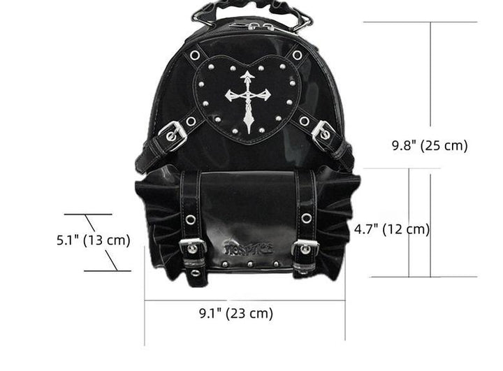 Subculture Punk Backpack, Studs & Cross Embroidery 44925:829266