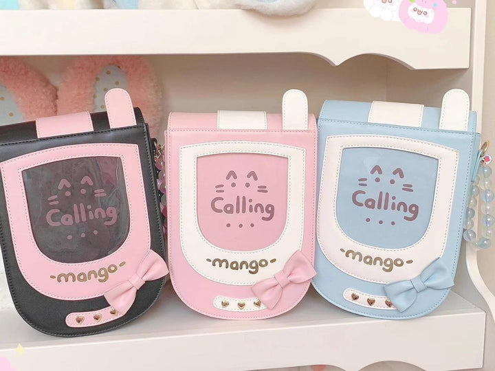 Kawaii Itabag Cat Crossbody Bag PU Double-sided Bag 38282:588594