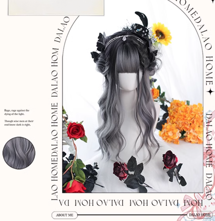 Lolita Wig Long Grey Wig Gentle Curly Wig 35614:496198 35614:496198