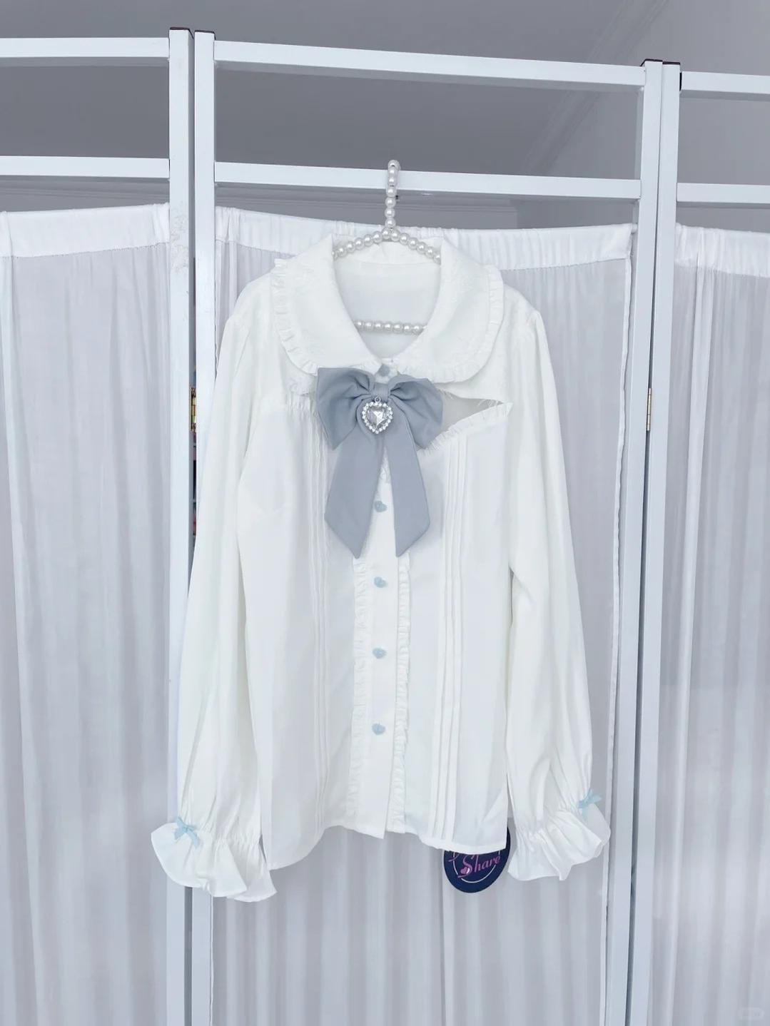 Jirai Kei White Blouse Lace-up Suspender Skirt (Large Larger Small) 21838:760773