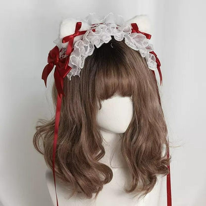 Lolita Headband Lace KC Detachable Cat Ear Headdress 35784:535882