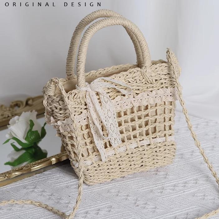 Mori Kei Bag Cottagecore Woven Bag Paper Straw Handbag 36446:523126 36446:523126