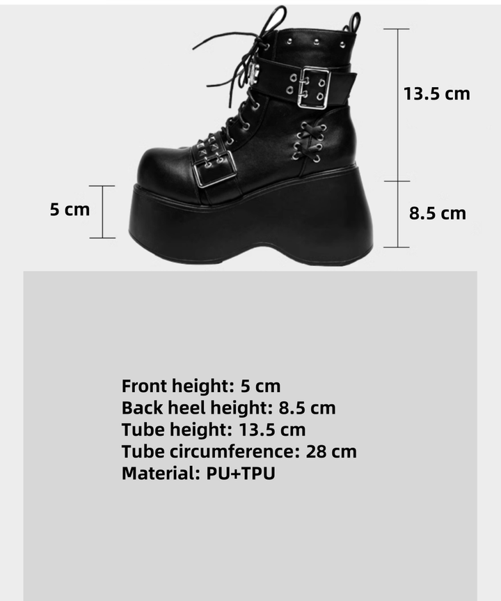 Punk Platform Shoes Subculture Thick-soled Boots Martin boots 40870:697356