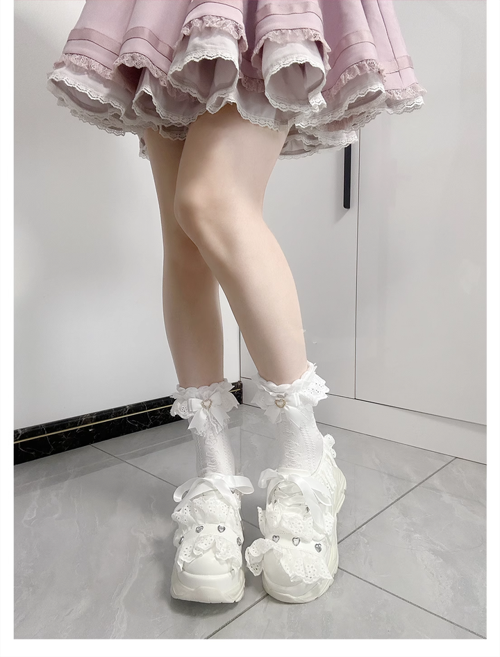 Lolita Socks Cotton Socks Jirai Kei Mid-calf Socks 40894:694050