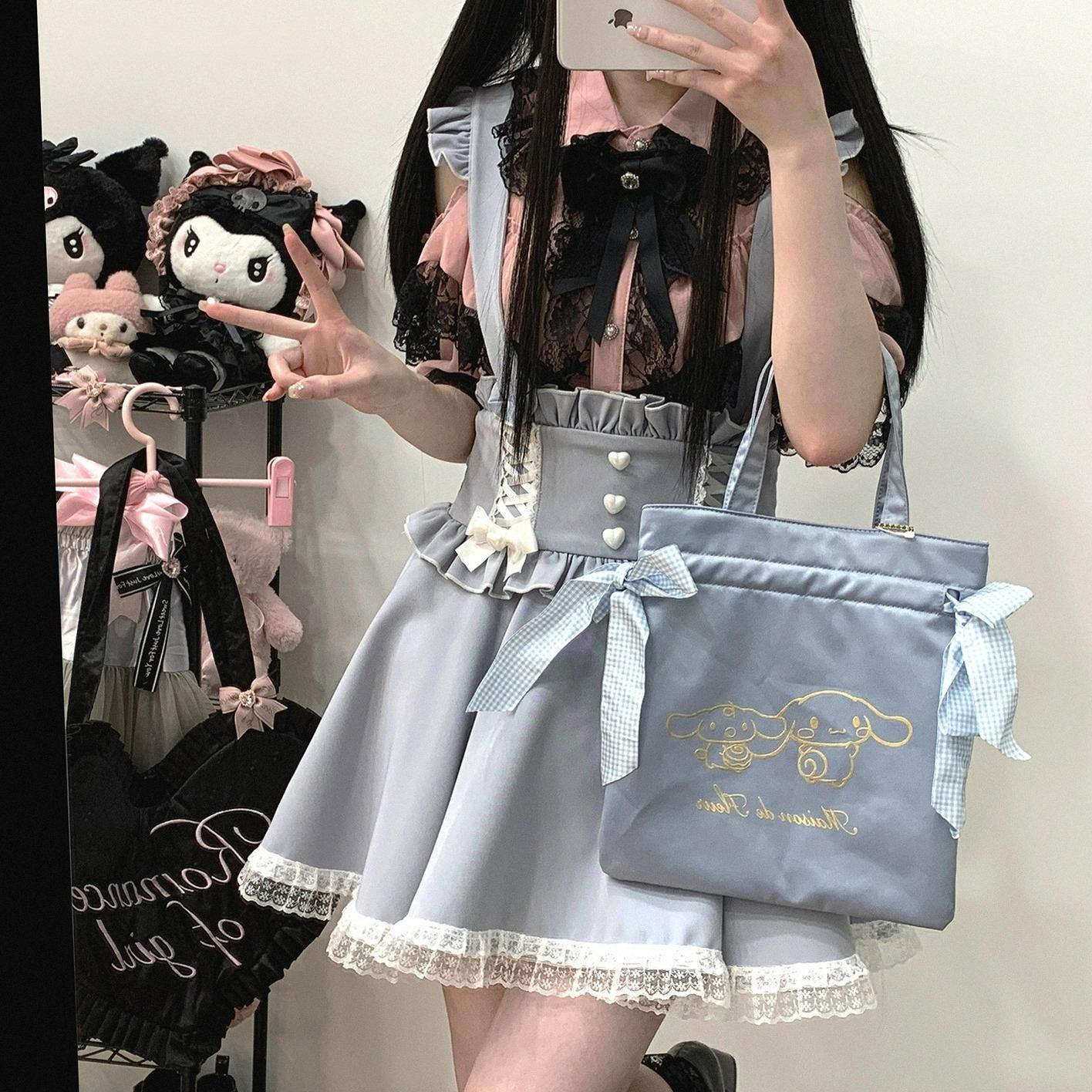Jirai Kei Suspender Skirt Ruffled Lace Strap Salopette 35372:544188