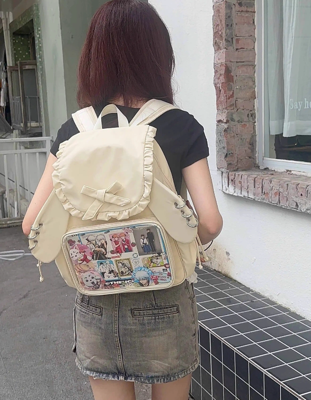 Kawaii Itabag Dual-Shoulder Backpack Bunny Ear Bag 40110:670682