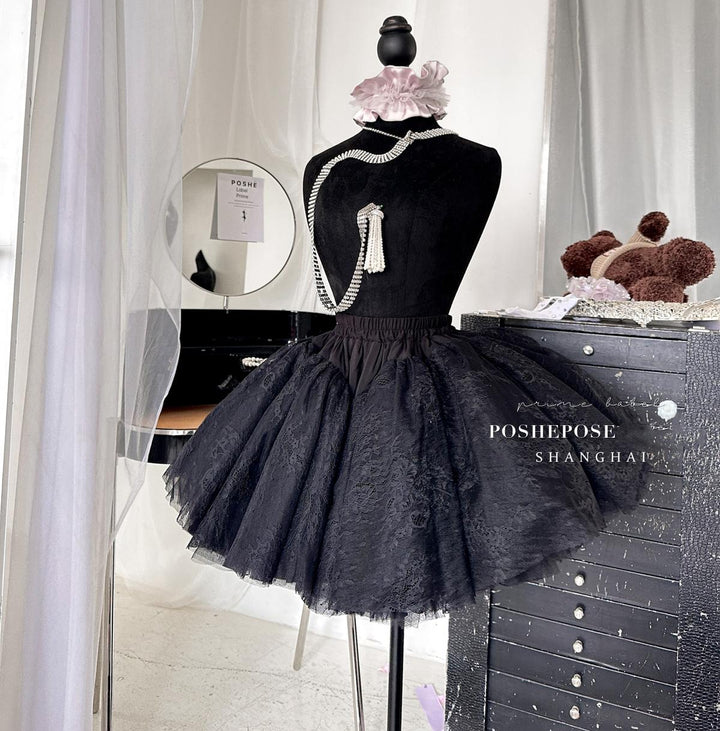 Lolita Dress Petticoat Puffy Black And White Pettipants 36386:542752 36386:542752