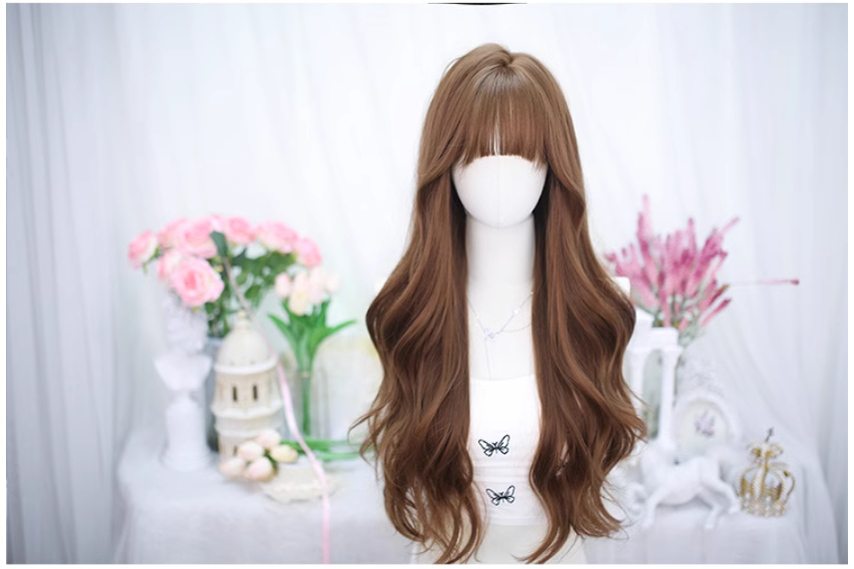 Lolita Wig Brown Big Wave Long Curly Wig 35602:496370 35602:496370