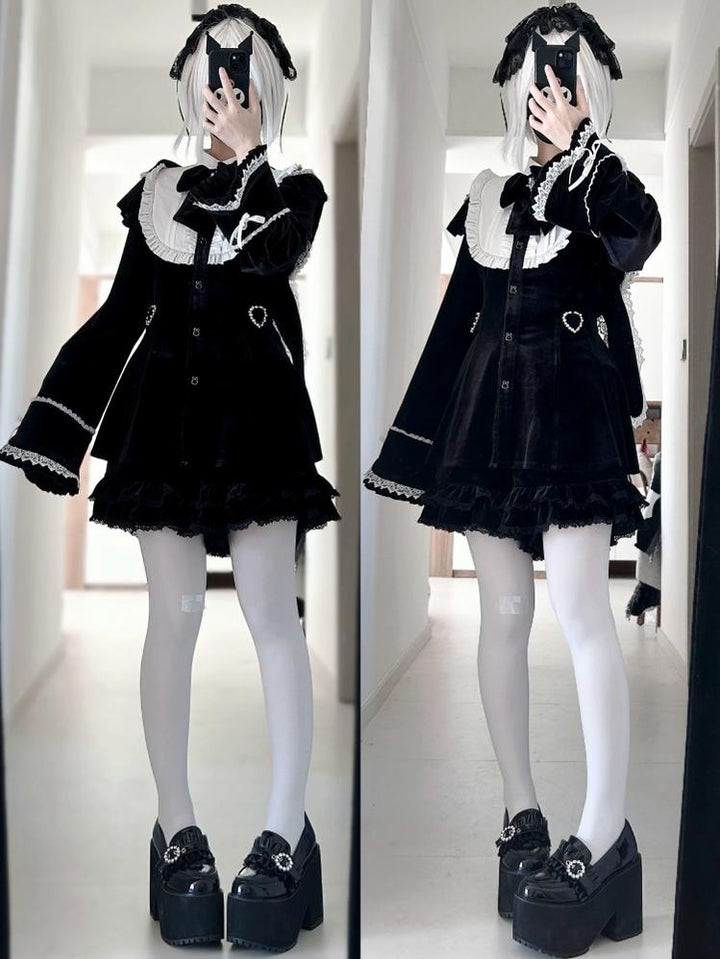 Jirai Kei Dress Set Bunny Ear Dress And Shorts Non-velvet Version 40898:692386